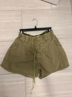 Free people High-Rise Olive Green Women's Shorts with Button Front